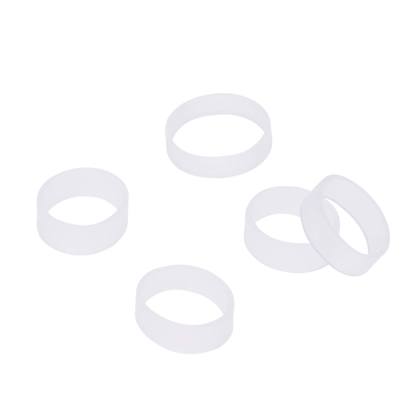 ONLYKXY 100 Pieces 10mm ID 12mm OD Clear Silicone Cable Ties, Data Lines Silicone Cord Ties, Reusable Rubber Rings, Cable Tie Straps, Rubber bands