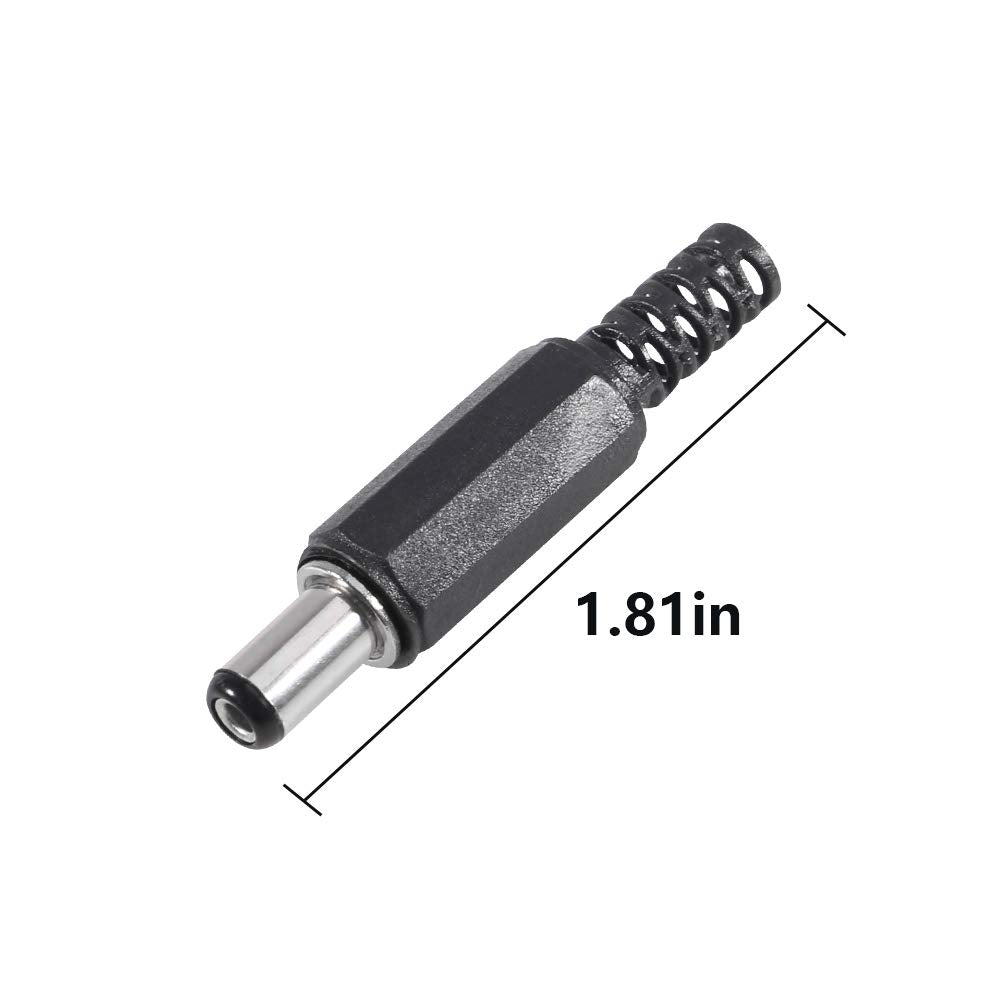 AiTrip 20pcs 5.5mm x 2.1mm DIY Male DC Power Plug Jack Solder Connector Adapter