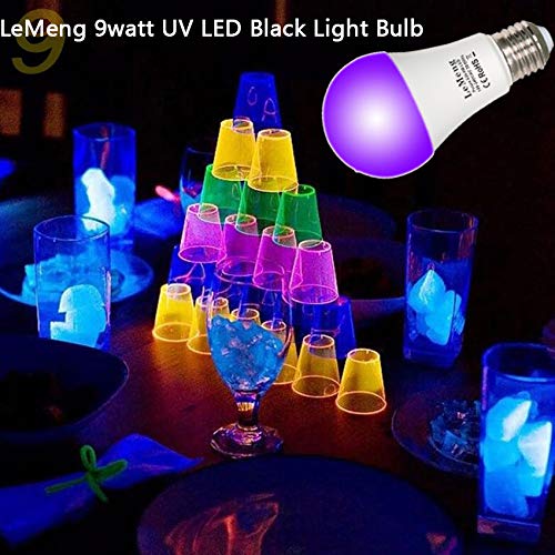Black Light Bulb 9W LED A19 Blacklight E26 Base 120V UVA Level 395-400nm