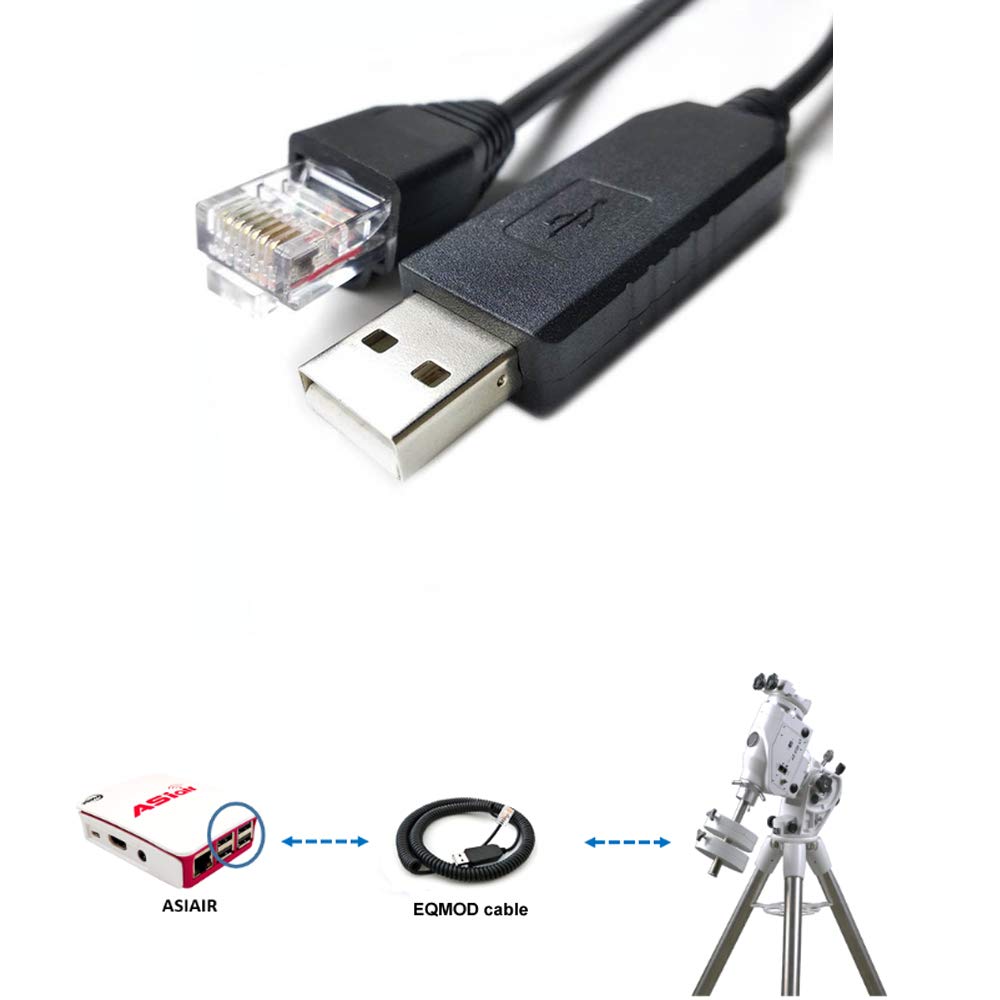 Washinglee Control Cable for Asiair pro to Skywatcher Eq5 Heq5 Heq6, Eqmod USB Console Cable for Skywatcher GOTO Mount Eq5 Heq5 Heq6. (6 FT/ 1.8M)