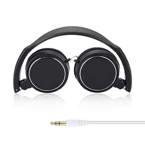 Foldable Head Mounted Headphone Mini Wired Headset Hands Compact Stereo HiFi Music Headset Support Rotatable Ear Cup Adjustable Headband Support TF…