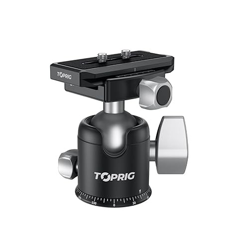 Accsoon Toprig Tripod Ball Head with 36mm Sphere &3 KG Load Capacity, 51 mm ballhead 360° Panoramic Shooting, Arca Swiss Quick Release Plate