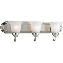 Progress Lighting P3053-09 Alabaster Glass Bath & Vanity, 24-Inch Width x 7-1/4-Inch Height, Brushed Nickel