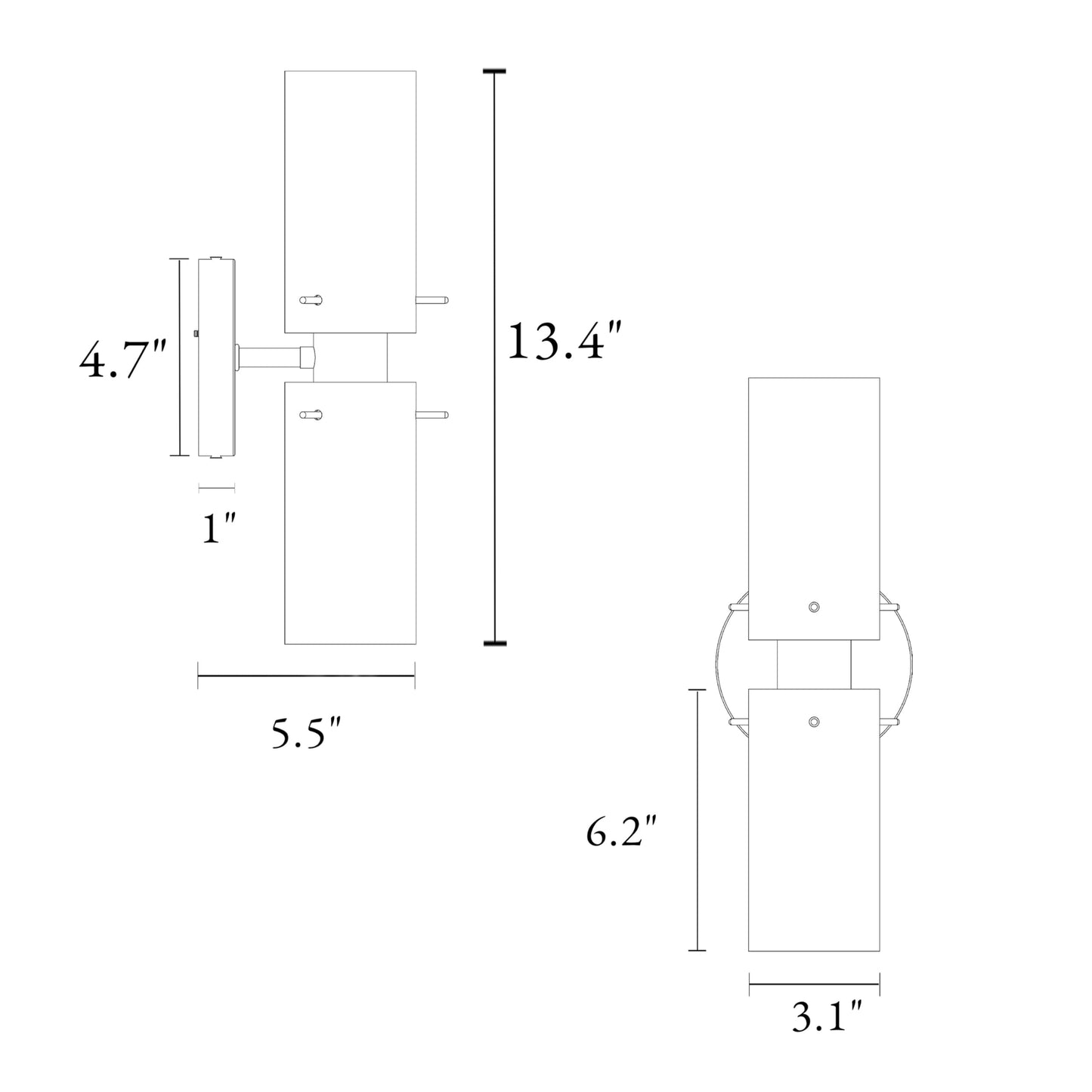 GEPOW Sconces Wall Lighting, Modern Gold Wall Sconces Indoor with Clear Glass Shade, 2-Light Plating Brass Bedroom Bathroom Wall Sconce Light Fixtures