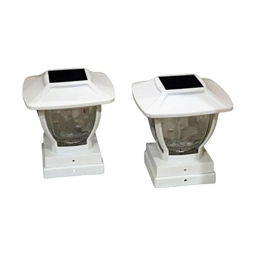 Maxsa 41981 Solar Wave Glass Post and Fence Cap Lights, Dusk-to-Dawn Solar-Powered Lighting, 3 Super Bright LEDs, 30 lumens of Warm-White Light, Fits