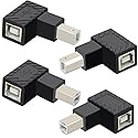 USB 2.0 Type-B Printer Adapter, 4Pack 90 Degrees USB 2.0 B Male to Type-B Female Printer Extension Adapter for Printer, Scanner, Hard Disk case HDD…
