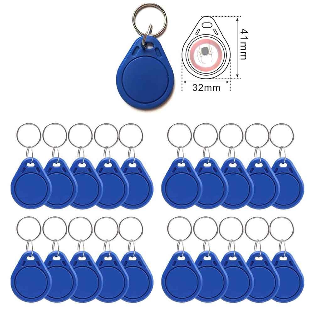 20 PCS 13.56 MHz UID Writable Rewritable Clone IC Smart Keychain, Compatible with MIFARE Classic 1K, RFID Blank Tag for Access Control Key Tag