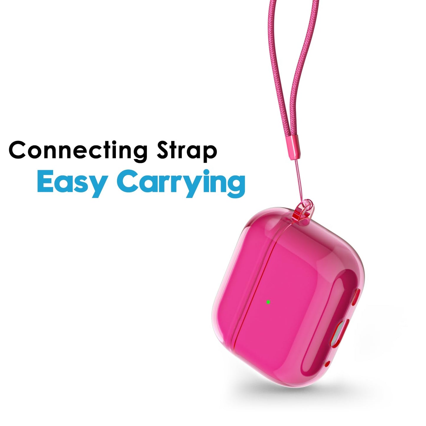 Svanove for Airpods 4 Case Clear with Lanyard Strap, Cute Transparent Hard Shell Plastic Case for Airpods 4th Generation Cover, Girly Y2K TPU