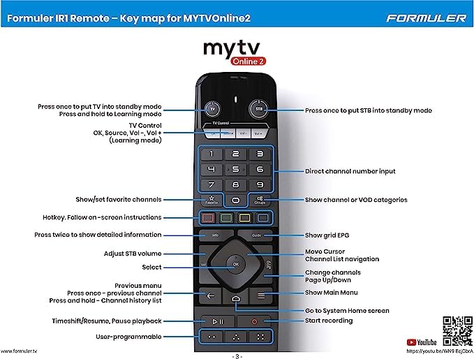 Formuler IR remote control for Formuler z7+5g, z8, z8pro, z10 Promax, Pro, Se, Z11 pro, ProMax, zPlusNeo, zAlpha, ccModel + BonusSilicone