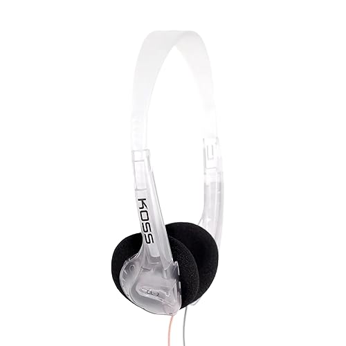 Koss CL/2 Clear Transparent On-Ear Headphone, Retro Look, Lightweight, 3.5mm Jack, 6 Foot Cord