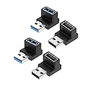 rgzhihuifz 4 Pack USB 3.0 Adapter 90 Degree Male to Female Combo Vertical Up and Down Angle Coupler Connector?USB 3.0 Male to Female 90 Degree Right