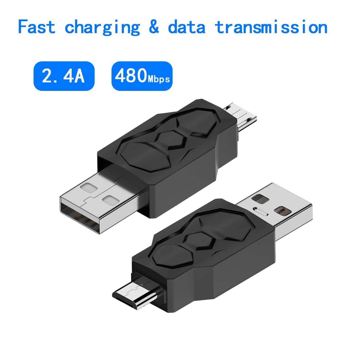 ZJKJHJY Micro USB 2.0 Adapter, Black, Type A Male/Micro-B Male, A Male to Micro B High Speed USB Cable