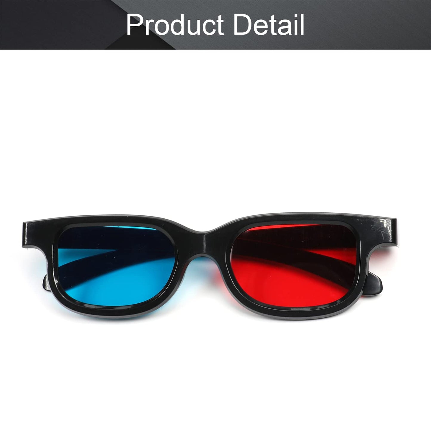 Othmro 3D Style Glasses - 3D Viewing Glasses with Red-Blue Lens, Plastic Frame, Black Resin for 3D TV, Cinema, Home Movies
