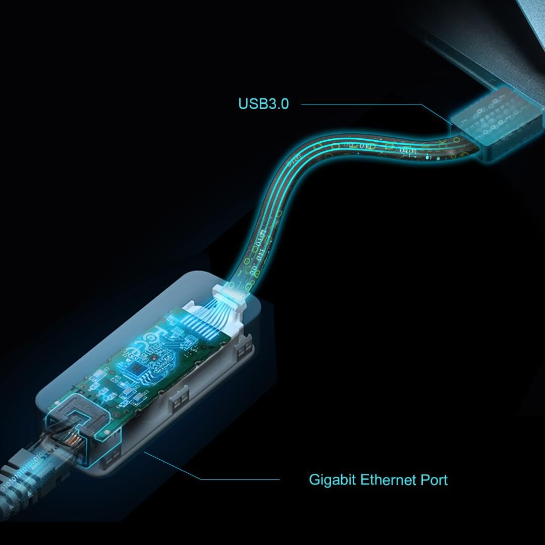 TP-Link USB to Ethernet Adapter (UE306), Supports Nintendo Switch, 1Gbps Gigabit RJ45 to USB 3.0 Network Adapter, Foldable & Portable Design, Plug