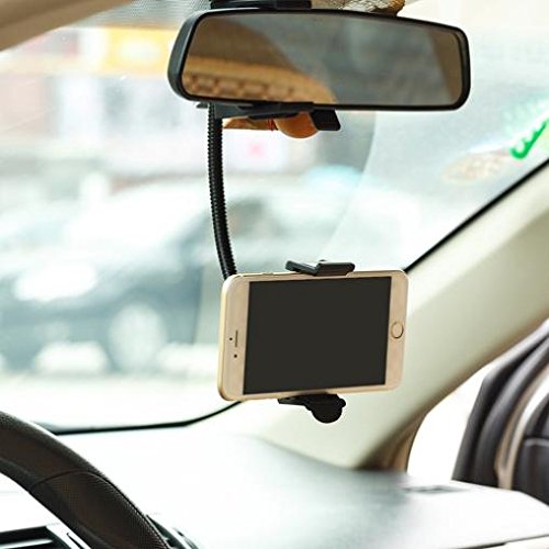 Car Mount Mirror Holder Rear View Swivel Cradle Stron Grip Compatible with Samsung Galaxy A70 - Samsung Galaxy A71 5G - Samsung Galaxy A9 - Samsung