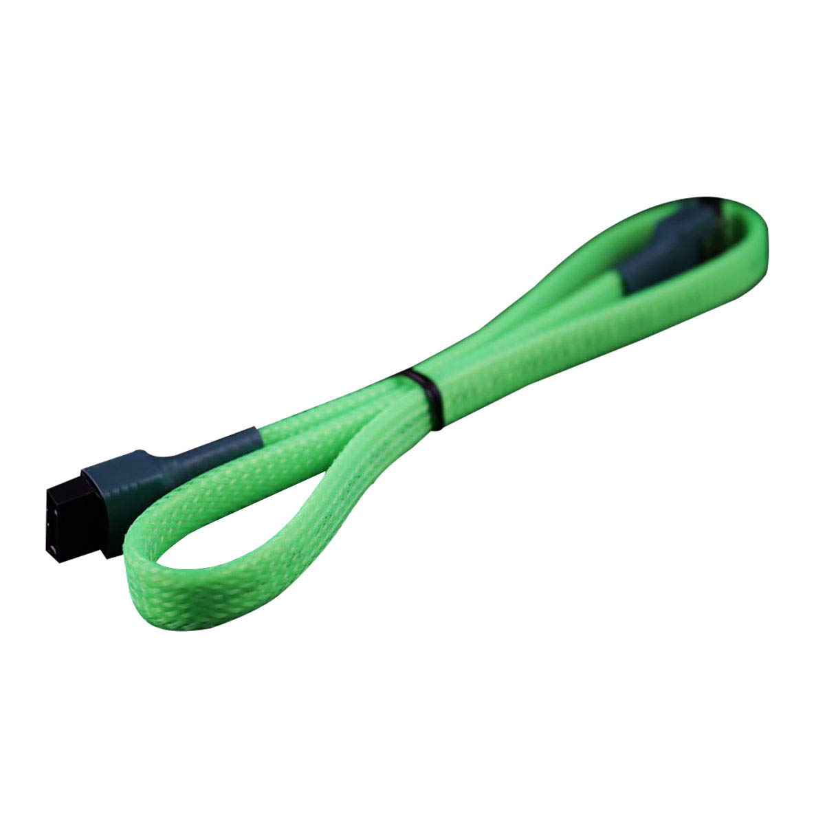 Darkside 45cm (18") SATA 3.0 180° to 180° Data Cable with Latch - Green UV (DS-0156)