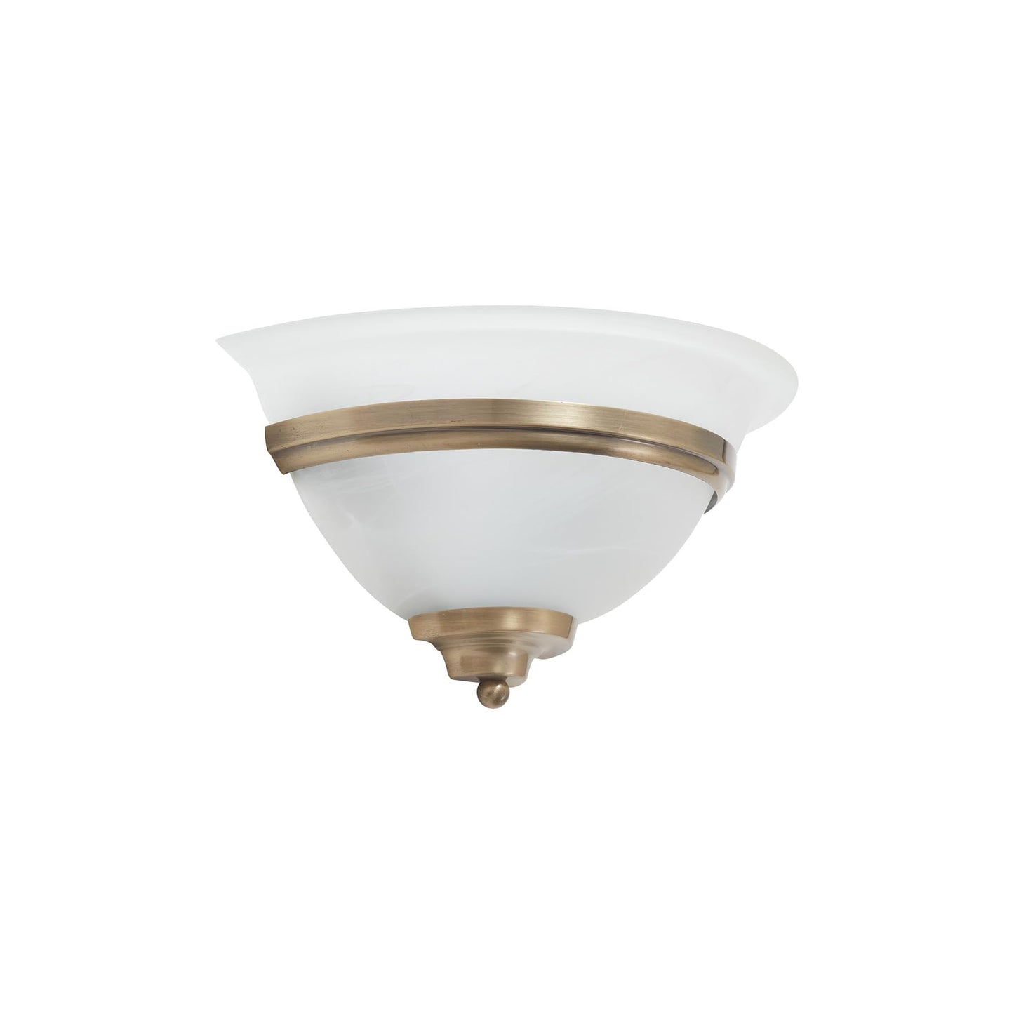 Lucande 12.2" Antique Brass Half Moon Wall Sconce Light, Uplight Wall Mount Light with Frosted Glass Bowl Shade, Traditional Wall Sconce for Bedroom