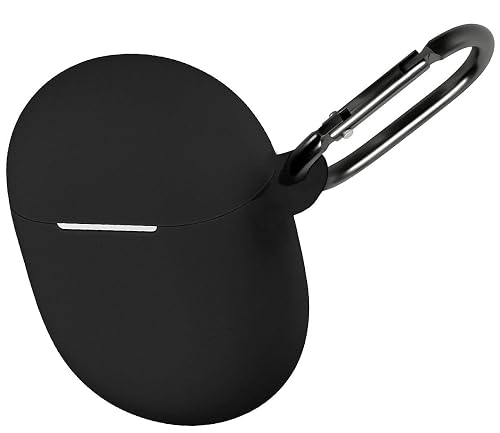 Geiomoo Silicone Case Compatible with Google Pixel Buds A-Series, Google Pixel Buds 2, Protective Cover with Carabiner (Black)