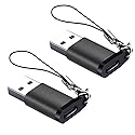 Seminer USB C Female to USB A Male Adapter (2 Pack) with Lanyard, USB Type-C to USB A 3.0 Adapter Converter Compatible with MacBook Pro, Samsung…