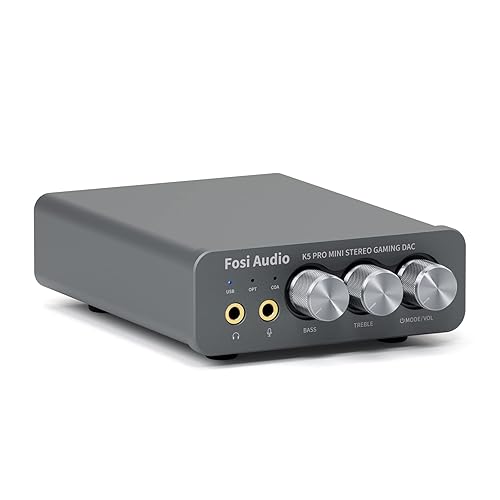 Fosi Audio K5 Pro Gaming DAC Headphone Amplifier Mini Hi-Fi Stereo Digital-to-Analog Audio Converter USB Type C/Optical/Coaxial to RCA/3.5MM AUX