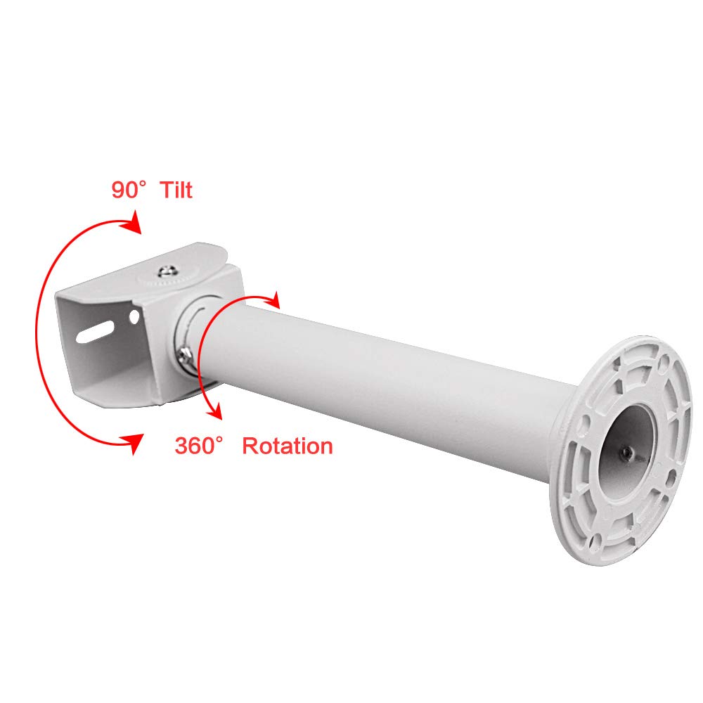 compcctv Universal Camera Wall Mounting Bracket, Aluminum, Beige, 11.6in, Wall & Ceiling Mount, Tilt 180, Swivel 45