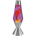 Lava the Original 16.3-Inch Silver Base Lamp with Yellow Wax in Purple Liquid, Yellow / Purple / Silver