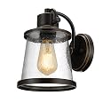 Globe Electric 44127 Charlie 1-Light Outdoor Indoor Wall Sconce, LED Bulb Included, Oil Rubbed Bronze, Clear Seeded Glass Shade, 500 Lumen
