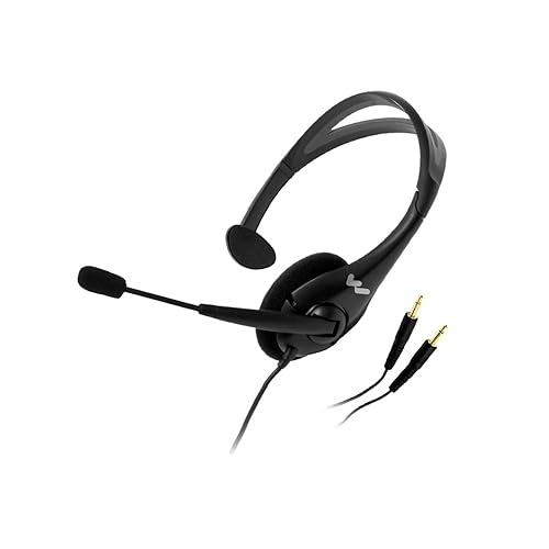 Williams Sound MIC 044 2P Noise-Cancelling 2-Plug Headset Microphone, Black; Use with IC-2 Interpreter Console, PPA T27 Transmitter, PFM/PPA T46…