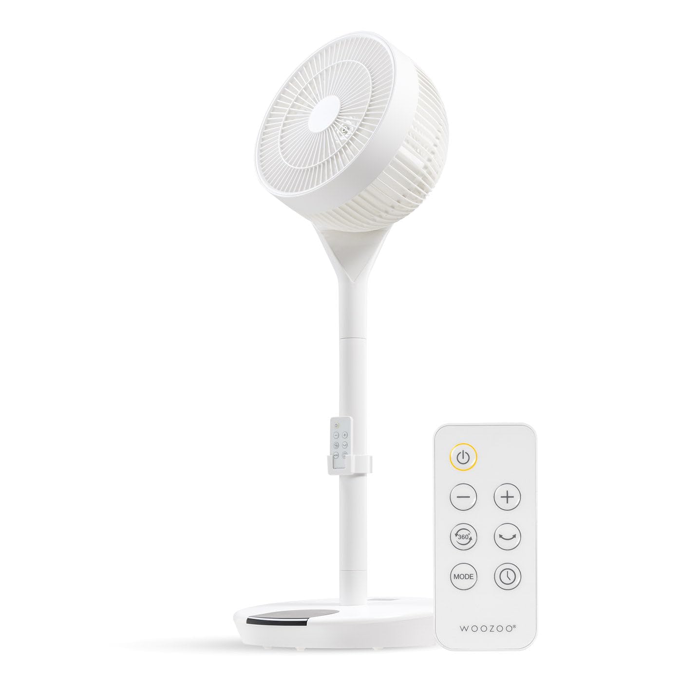 IRIS USA WOOZOO Pedestal Standing Fan, 360 Oscillating Fan, Vortex Fan, DC Motor Quiet and Eco Friendly, Remote Equipped 5-in-1 Fan with Timer/ 12