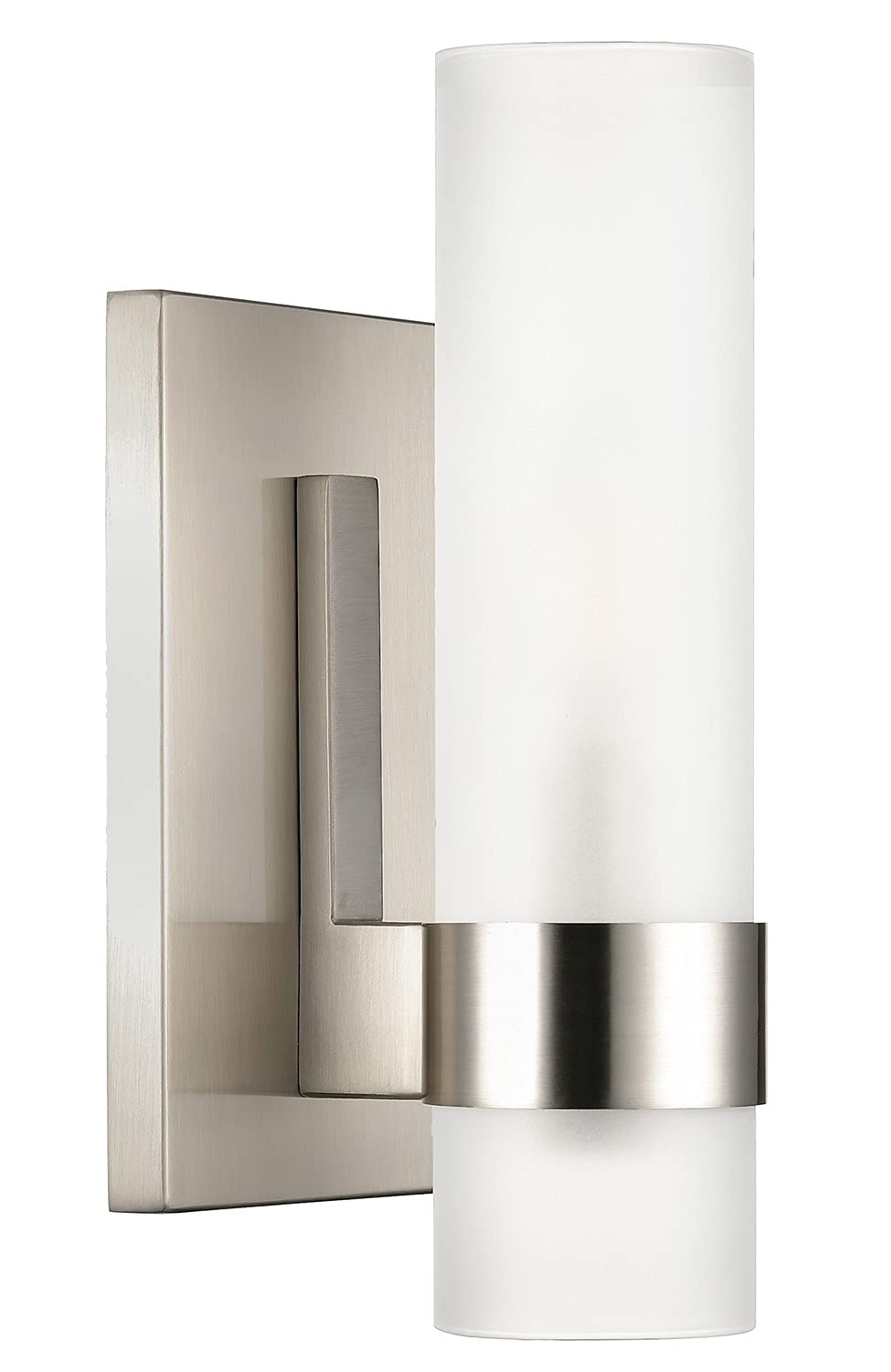 Linea di Liara Teramo Farmhouse Brushed Nickel Wall Sconce Wall Lighting Modern Bathroom Wall Sconces Wall Lights for Hallway and Bedroom Wall Sconce