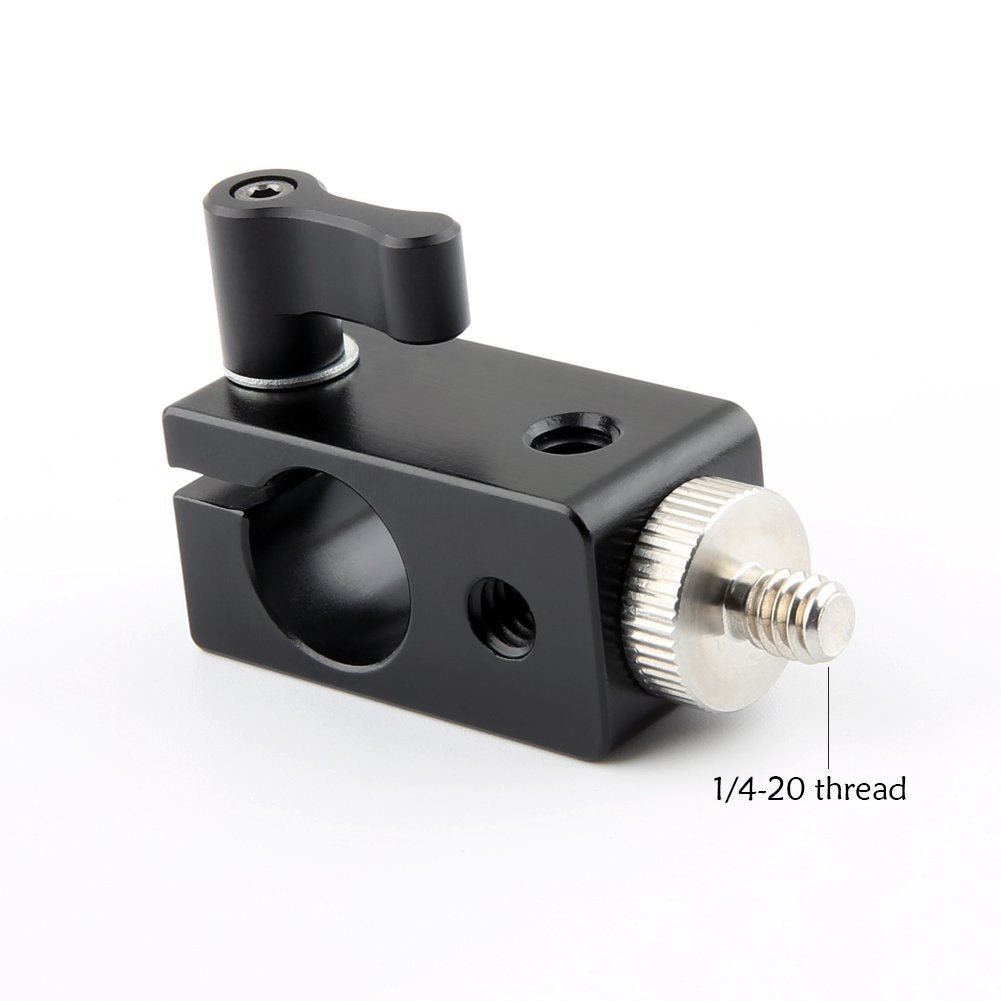 NICEYRIG Single Rod Clamp 15mm Rail Connector Adapter with 1/4 Screw for 15mm DSLR Rig