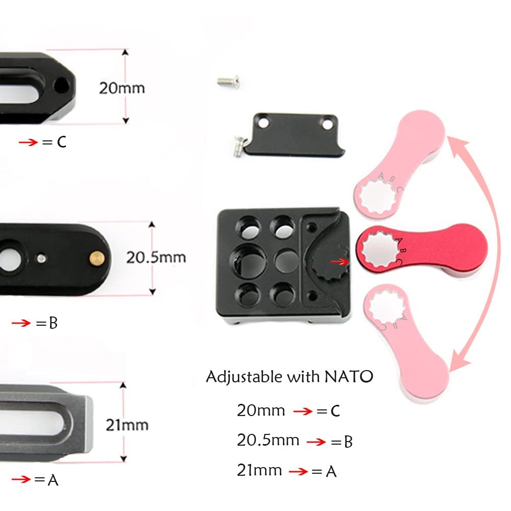 NICEYRIG Quick Release NATO Lock Clamp with 1/4'' 3/8'' Thread for NATO Rail Ball Head Friction Arm- 024