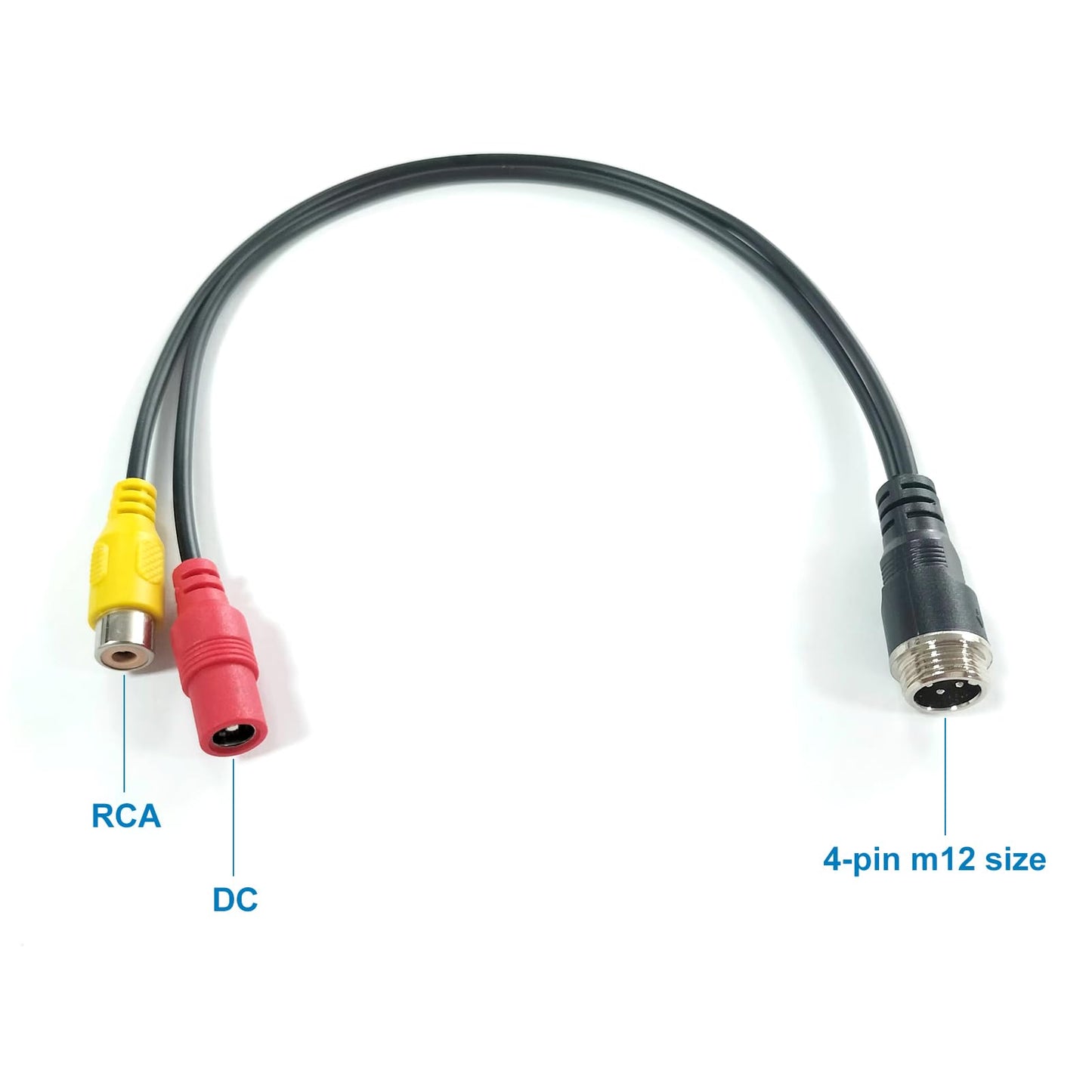 VOJKOREL 4-Pin to RCA Female to RCA Male Adapter 4-Pin Male to AV Female Adapter + DC for Car Camera