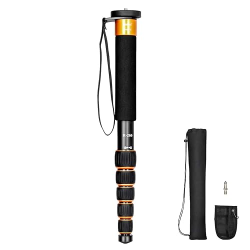 Koolehaoda 6-Section Monopod Compact Portable Photography Aluminum Alloy Unipod Stick (K-266 Orange)