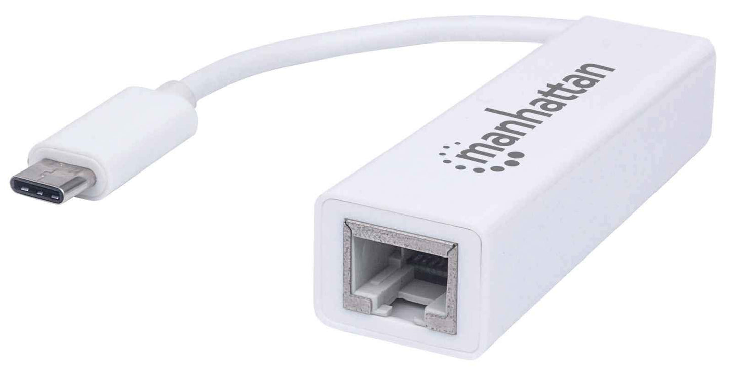 MANHATTAN USB Type-C to Gigabit Network Adapter - 5gbps, 10/100/1000 Mbps, 3.2 Gen 1-3 Yr Mfg Warranty - 507585
