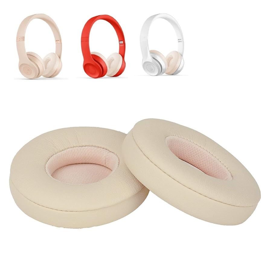 Replacement Earpad Cover, Ear Cushion Pads Compatible with Solo 2.0 3.0 Headphones by Dr. Dre 1 Pair (Light Pink)