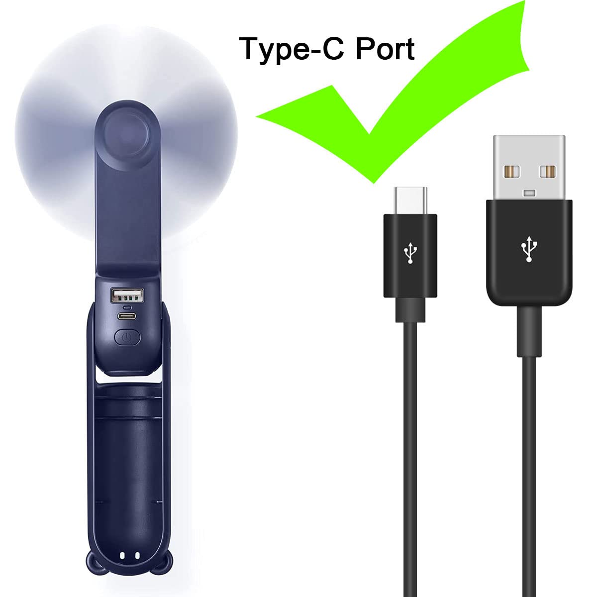 5feet USB C Handheld Mini Fan Charger Cable for JISULIFE Fan, Aluan, WiHoo, CIVPOWER Neck Fa-n, HomeLifairy, FrSara, Bladeless Fa-n, Replacement