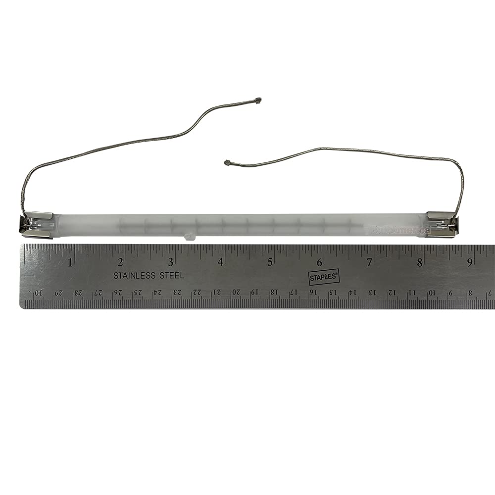 Ushio BC6454 1001298-500W QIR Heat Lamp - Translucent - Metal Sleeve and Wire Leads - 120V Halogen Light Bulb