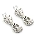 OLIREXD 2Pcs RJ11 Telephone Cable, 9.8 Feet Phone Line Cord, Male to Male 6P2C Phone Extension Straight Cable Wire, White Modular Landline Cable