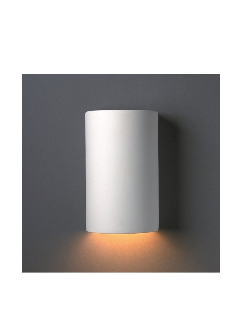 Justice Design Group Lighting CER-0940W-BIS Outdoor Wall Sconce with Ceramic Bisque Shades, White