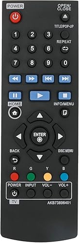 Replacement Remote Control AKB73896401 for LG BP550 BP155 BP135 BP145 BP175 BP255 BP300 BP335W BP340 BP350 BPM25 BPM35 UP870 UP875 Blu Ray DVD Player