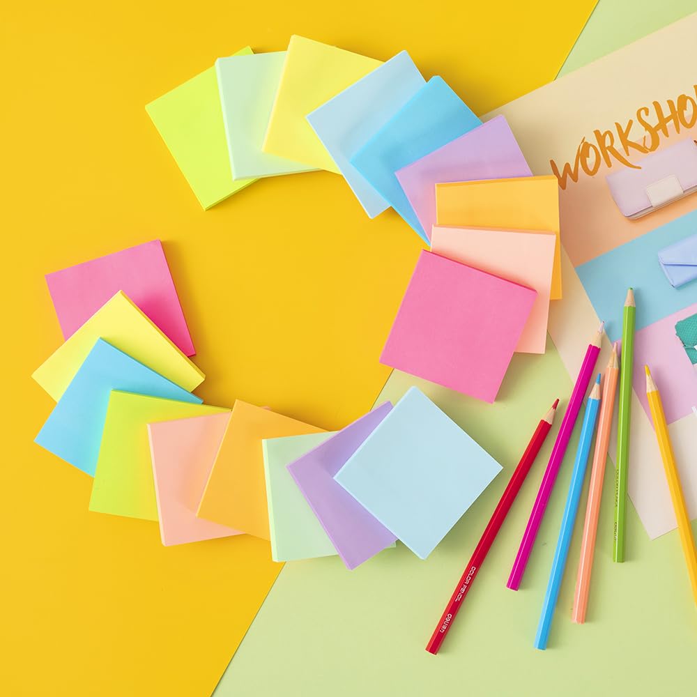 (9 Pack) Pop Up Sticky Notes Refill,3x3 in Popup Notepads,Bright Colors