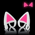 LEFXMOPHY Cat Ears for Bose Sony Razer Headset, Kitty Ear Pink Glow in Dark