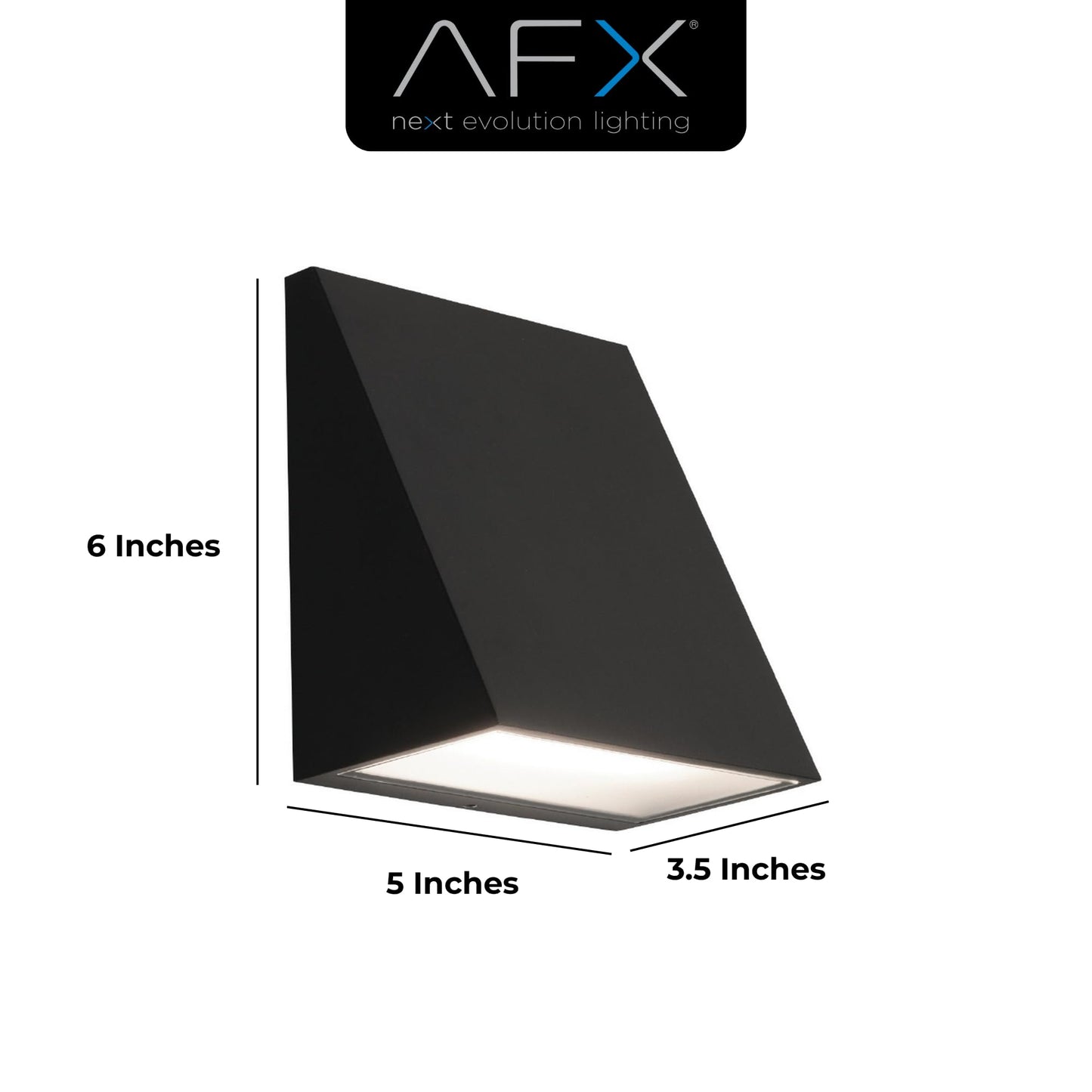 AFX WTNW0506LAJUDBK Watson 6 Inch LED Outdoor Sconce | 12W LED | 610 Lumens | 2700K to 5000K 5-in-1 CCT | 90 CRI | Dimmable 0-10V TRIAC ELV | Wet