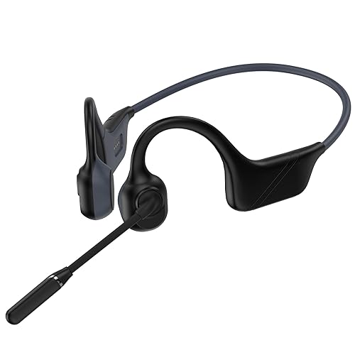 Hostena Bone Conduction Headphones with Mic-Callink, Trucker Bluetooth 5.4 Headset with Noise-Canceling Boom Microphone/Mute Function/Dual Connect…