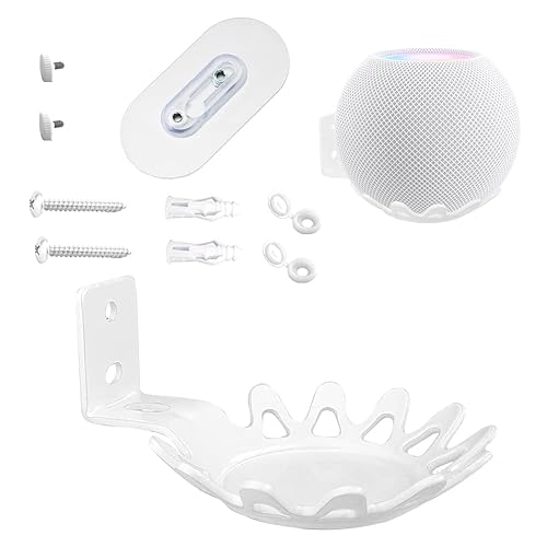 EMAQUIN Wall Mount Bracket for Homepod Mini (Drill Free,Sturdy Metal,Enduring Paint Finish,Easy Install on The Wall,Compatible with Homepod