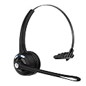 LYANGET Bluetooth Headset, Single Ear Wireless Headset with Noise Canceling Microphone for Truck Driver/Call Center/Computer/Laptop