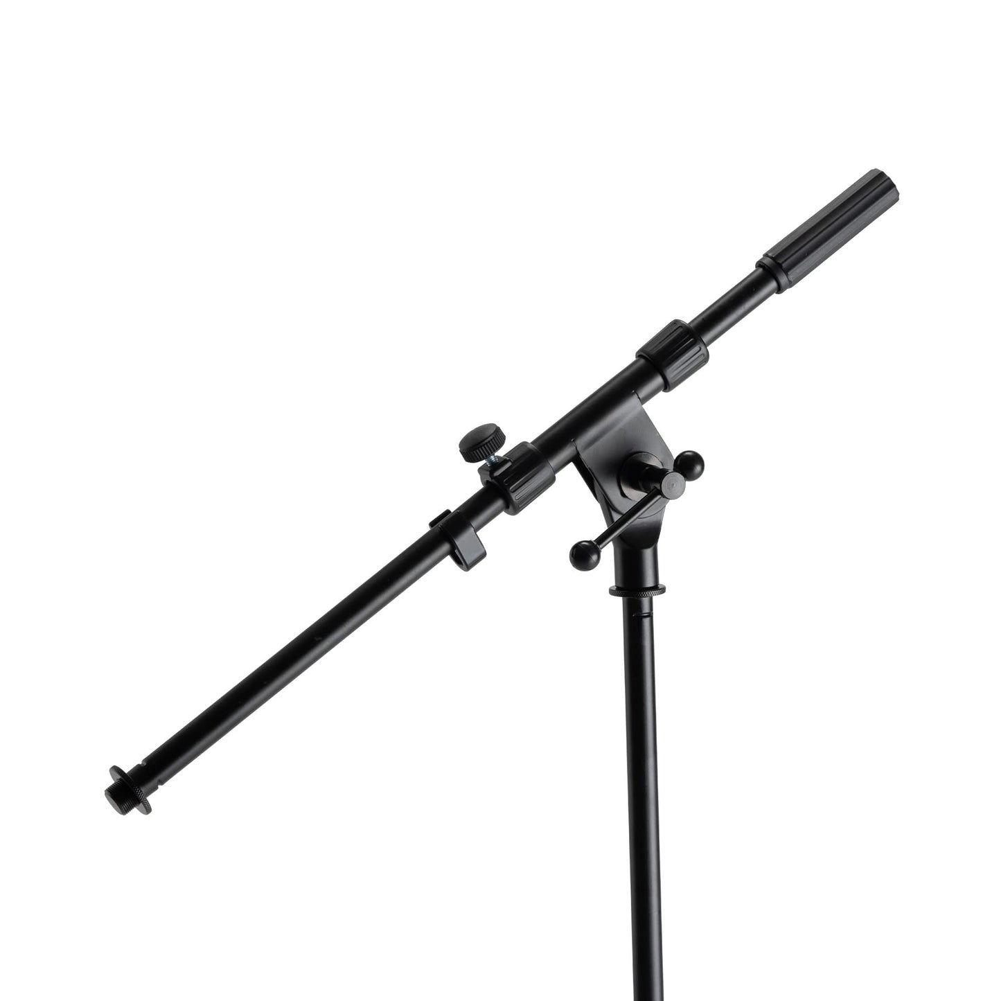 On-Stage MS7411B Drum/Amp Tripod Mic Stand with Boom (Short Microphone Setup, Miking for Drums and Amps, Adjustable Height and Boom, 5/8?-27