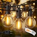 Brightown Outdoor String Lights, 50FT 25 G40 Bulbs Shatterproof Patio Lights, IP65 Waterproof Dimmable Hanging Connectable Globe LED Outdoor Lights