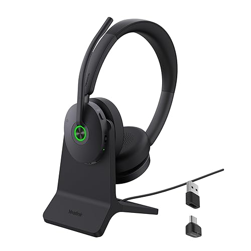 Yealink BH74 ANC Bluetooth Headset with Microphone for Hybrid Work, Microsoft Teams Premium Open Office Certified Headsets with 6-mics Active Noise…